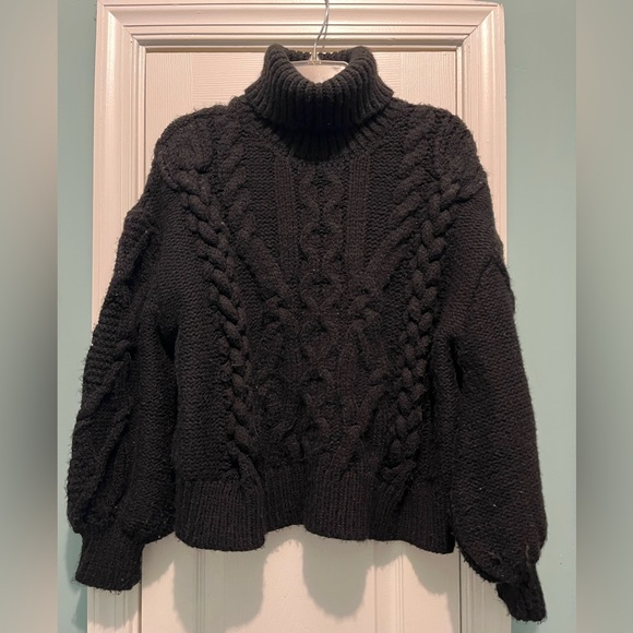 Zara Sweaters - Zara Oversized Cable Knit Turtleneck Sweater Size Large